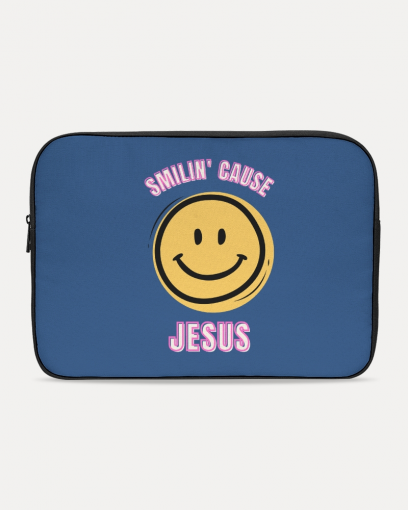 Smilin' cause Jesus Laptop Sleeve Multi Colour