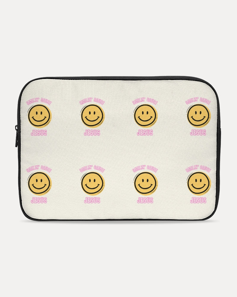 Smilin' cause Jesus- Premium Laptop Sleeve Multi Colour